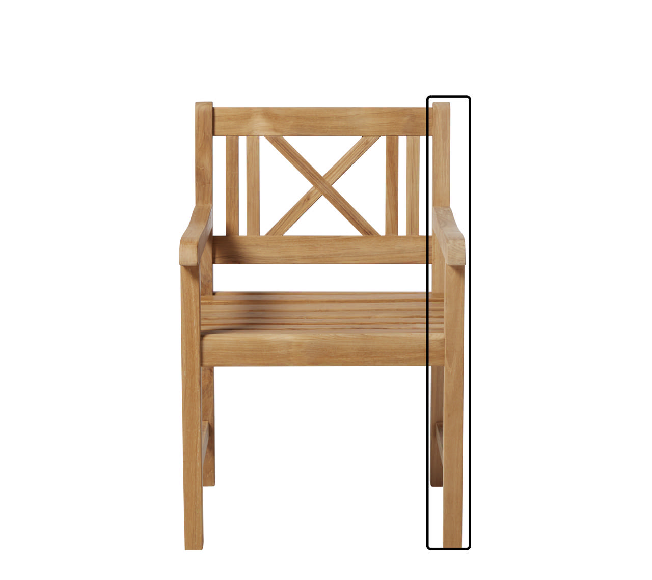 Venstre side til Rosenborg/Kompakt stol/bænk teak